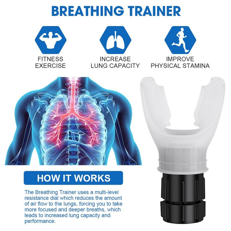 ACWOO Breathing Exerciser Trainer, Deep Breathing Lung Exerciser Device, Portable