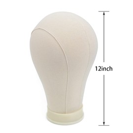 YTBYT 21 Inch Canvas Block Head Set With Mount Hole C Stand for Making Wigs Weave Display and Styling