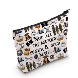 G2TUP Pirates Movie Makeup Bag Pirates Lover Gifts Not All Treasure’s is Silver and Gold Mate Pirates Zipper Bag (NOT All CA)