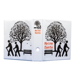 Motiv Ordner A4 - meine Rente– Stabiler PVC-Ordner mit 2-Ring-Mechanik, Made in Germany, langlebiger Sammelordner für Dokumente und Unterlagen, kein Import