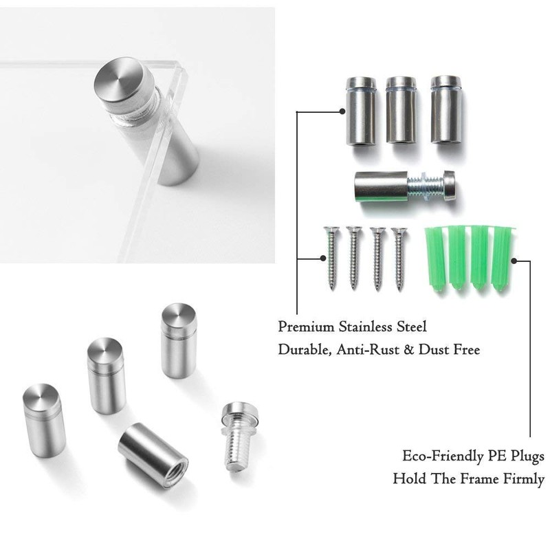 Standoff Screws for Wall Mount Acrylic Picture Frame Hardware 1/2"