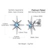 Suplight Sterling Silver Starburst Earrings North Star Jewelry March Birthstone