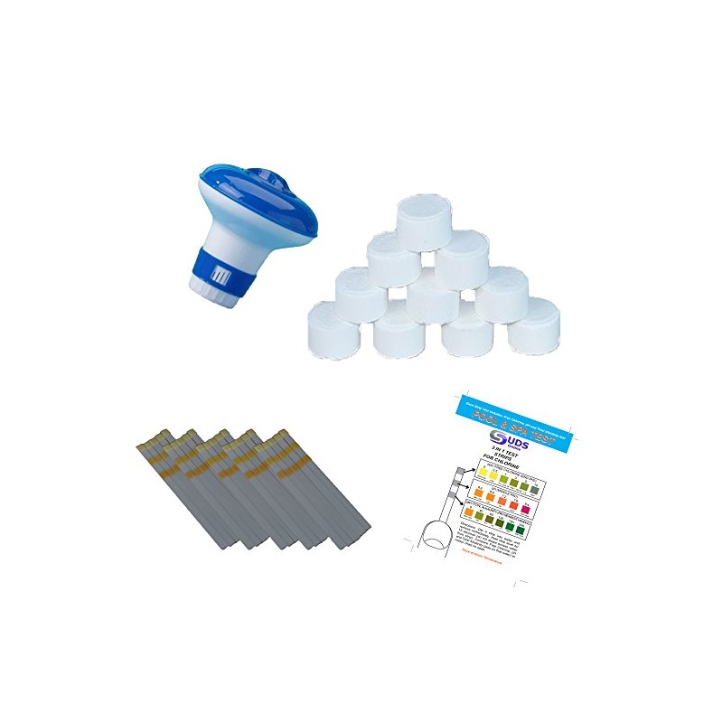 SUDS-ONLINE 20 Chlorine Tablets 20g + Test Strips + Floating