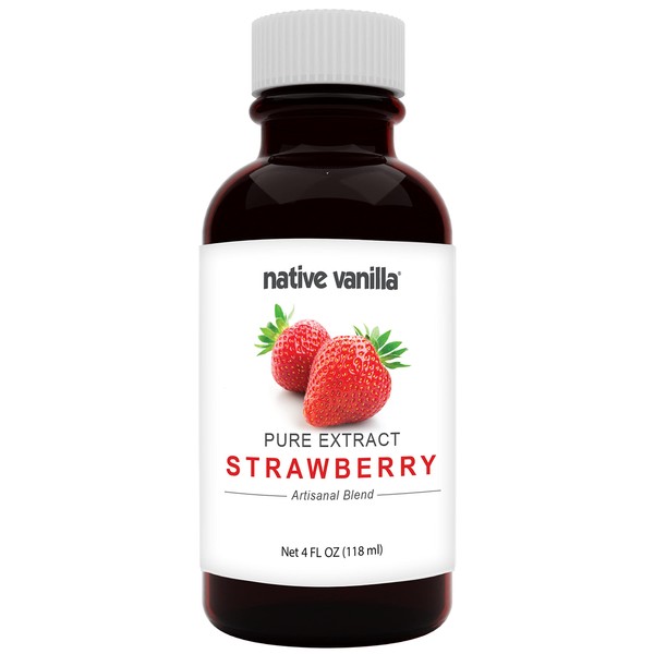 Native Vanilla - Pure Strawberry Extract - 4 Fl Oz