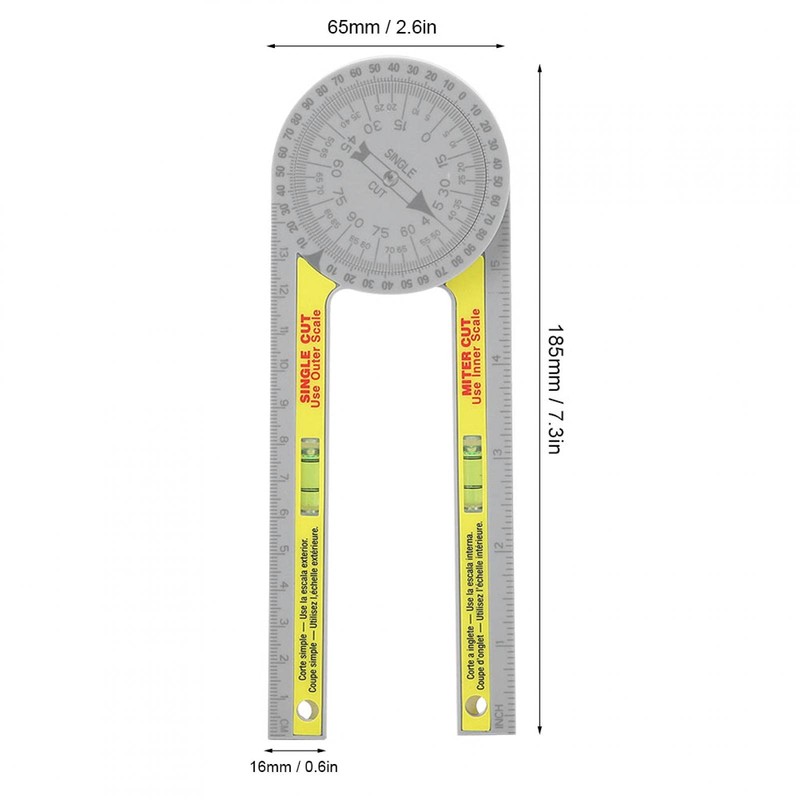 Protractor, Woodworking Protractor, Protractor Ruler, Highly Accurate Woodworking Goniometer Measuring