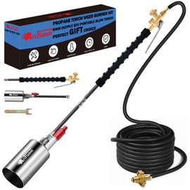 ARTFLAMM NEW Propane Torch Weed Burner Kit, Weed Torch High Output Blow Torch with 10FT Hose, Heavy Duty Garden Torch with Turbo Trigger for Flame Weeding,Roofing, Melting Ice Snow