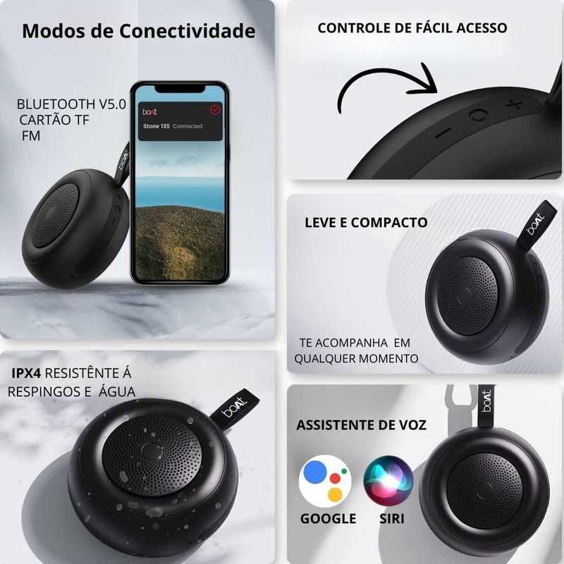 boAt Stone 135 Portable Wireless Speaker with 5W RMS Immersive