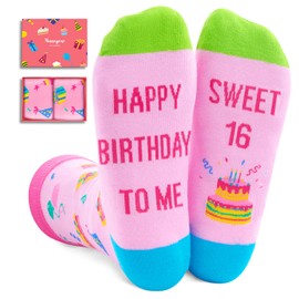 HAPPYPOP 16th Birthday Gifts Ideas Socks - Sweet16 Gifts for Girls, Gifts for 16 Year Old Girl, Birthday Presents for Girl Boy Age 16
