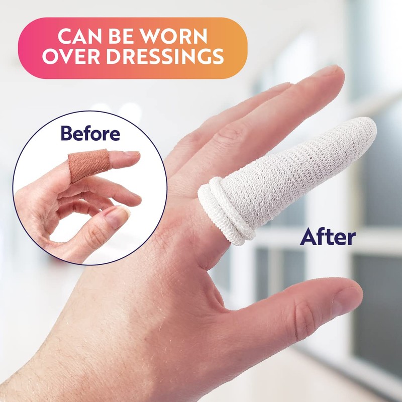 Pack of 25 Snugfast White Finger Cots Buddies Tubular Bandage