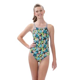 Dolfin Uglies Women's One Piece Swimsuit - Athletic V-Back Training Swimsuit (Turquoise, 36)