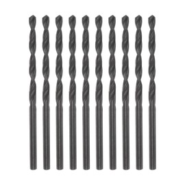 HARFINGTON 10pcs Jobber Drill Bits 2.8mm (7/64") Nitride Coated High Speed Steel (HSS) 4241 Twist Drill Bits for Stainless Steel Copper Aluminum Alloy Metal Wood Plastic, Black