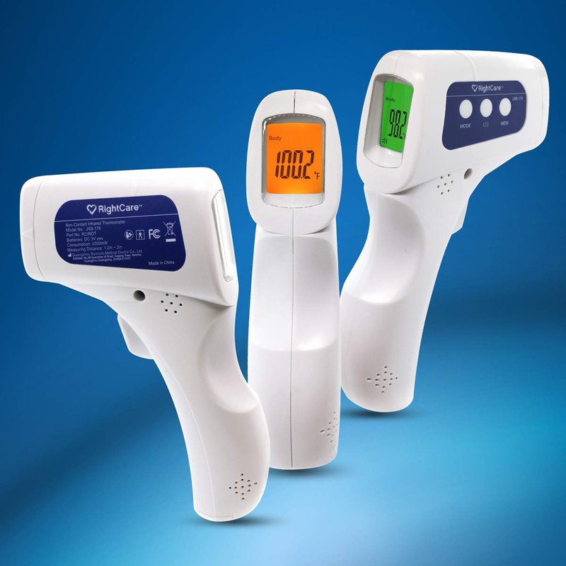 RightCare No-Touch Infrared Forehead Thermometer with Instant Results for School,