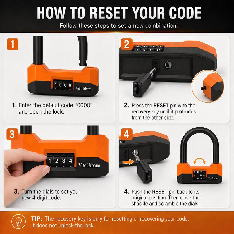 Combination Bike U Lock and Chain Set for Bikes, E-Bikes
