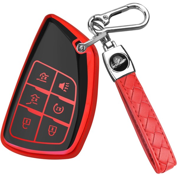 QBUC for Chevy Key Fob Cover,Soft Key Shell Case with