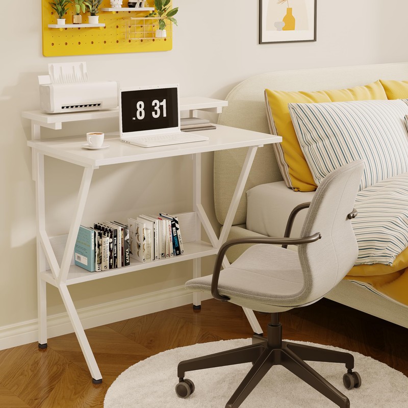 COTUBLR Small Desk, 27.5 Inch Small Computer Desk for Small