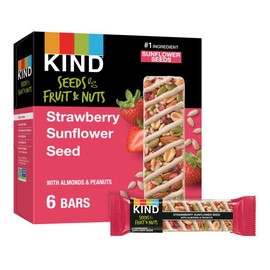 KIND Seeds Fruit & Nuts Snack Bar, Strawberry Sunflower Seed | 5g Protein, High Fiber, Gluten Free Bars, 1.4 OZ, 36 Count
