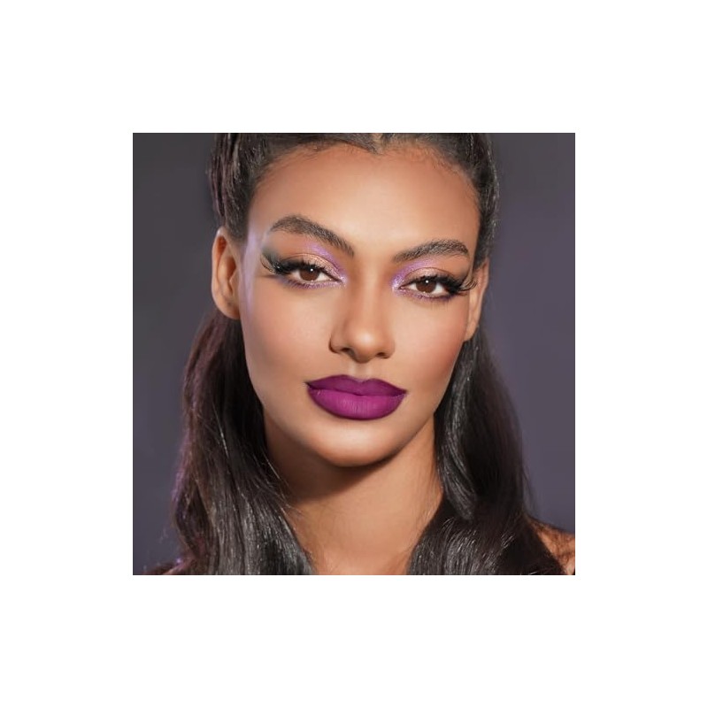 Oulac- Lápiz labial líquido morado mate para mujer, lápiz labial