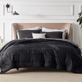Comforter Set - Cooling and Warm Bed Set, Charcoal Black Reversible For All