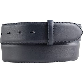 BELTINGER Full Cowhide Leather Belt with Seam, 4.0 cm without Buckle, Soft Leather Belt for Men and Women, 40 mm, Cambered Jeans Belt with Fine Structure, navy