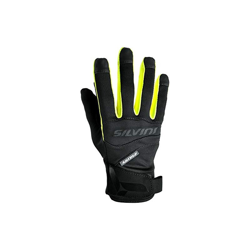 Silvini Men's Fusaro Softshell Gloves, Black/Neon, 2X-Large