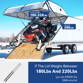 ARANA Heavy Duty Gas Strut 36 inch 200 lbs, 36" Gas Spring Strut for Heavy Lid, 200 Pounds Lift Supports Shocks Arms for Snowmobile Trailer Trap Door Basement Cover(Fit 180-220 lbs Lid), 2 Pcs