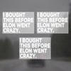 Pack of 3 Anti Elon Car Stickers, Funny Vinyl Car