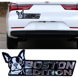 Dog Edition Car Badges Laser Cutting 3D Emblem, Automotive Decals Stickers Funny Animal Decor for Car, Truck, RV, Boat Exterior Decoration (Boston Terrier)