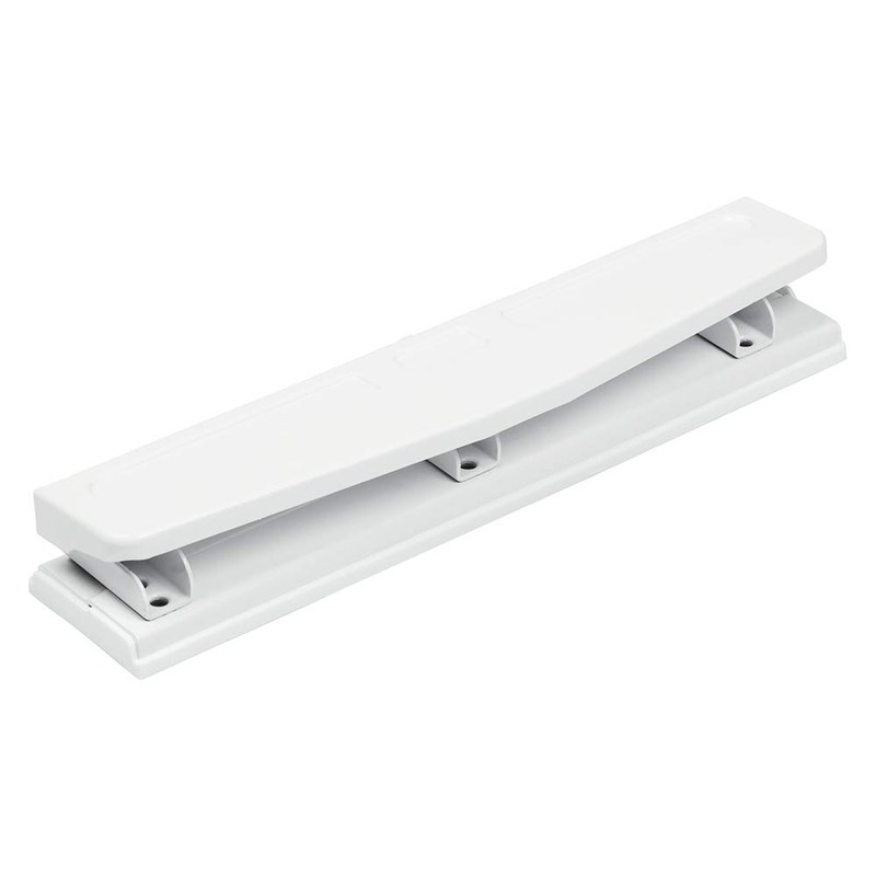 JAM PAPER Metal 3 Hole Punch - White - 10