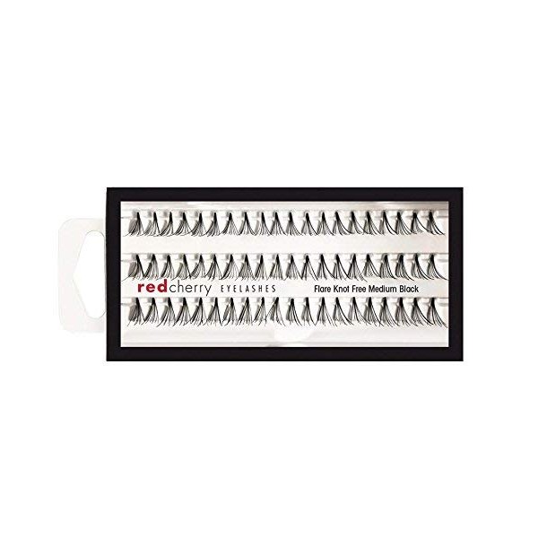 Red Cherry Knot Free Flare Medium Individual Lashes, Black (Pack of 6)