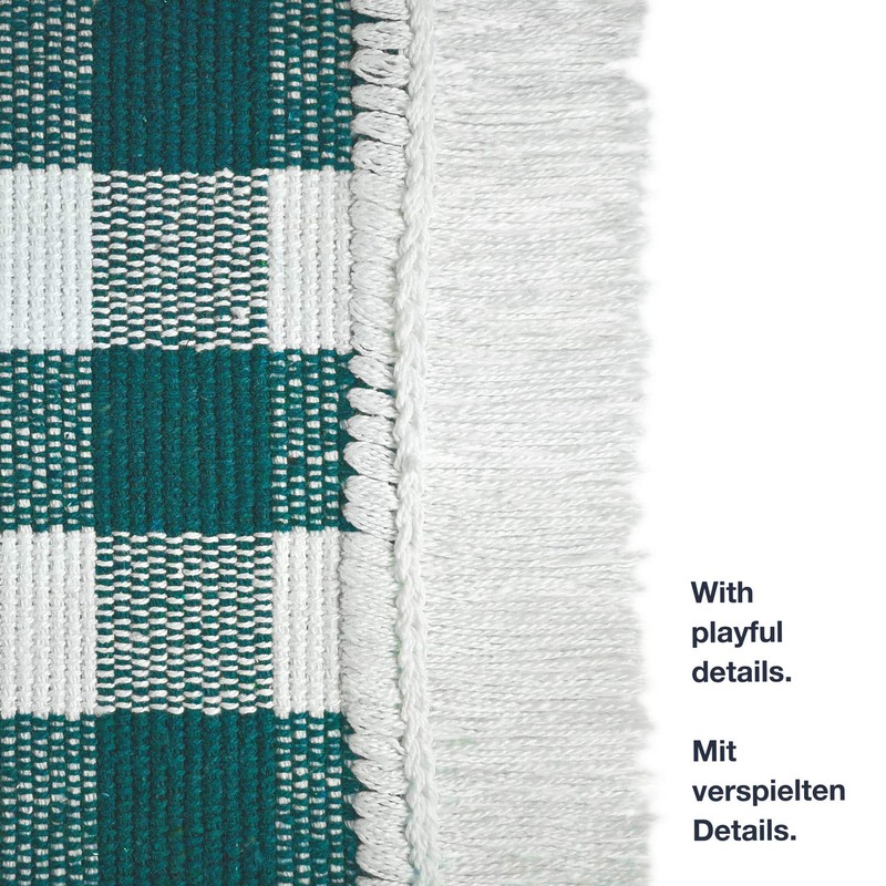 Kitchen Runner Beige Checked 50 x 100 cm 100% Cotton