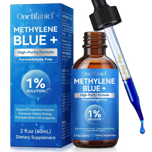 Methylene Blue 1% Solution - USP Grade Drops for Brain