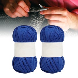 Kit de 5 Hilos para Camisetas, Tela Elástica de 25 Yardas, Hilo de Tela de Ganchillo, Hilo de Espagueti, Hilo de Tejer Grueso para Bricolaje, Bolsa de Tejer, Cesta, Manta (Azul oscuro)