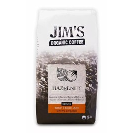 Jim's Organic Coffee Jim’s Organic Coffee Hazelnut Flavored Blend Light Roast, Ground - 12 oz