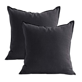 Jeanerlor Pack of 2 24x24 Square Cool Cotton Linen Decorative Throw Pillow Covers Set Cushion Case for Sofa/Bedroom/Car 60 x 60cm