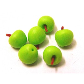 Tumdee Miniatures Dolls House Miniature Set of 6 Granny Smith Apples Miniature Accessory