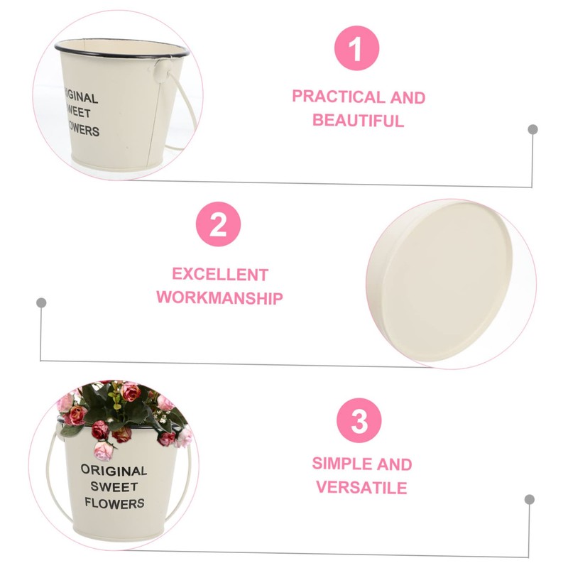 BESPORTBLE 1pc Chic Small Iron Bucket Creative Flower Container Versatile