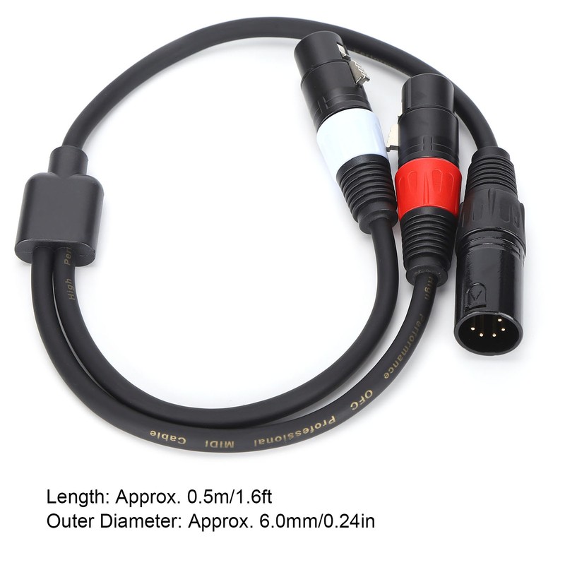 JORIND 5Pin XLR Male to Dual 3Pin XLR Female Cable