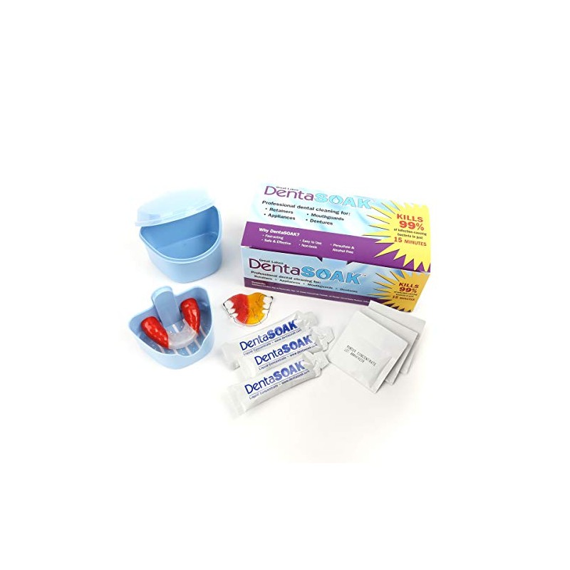 DentaSOAK® Starter Kit - Mouthguard, Retainer, Denture, Appliance Cleaner –