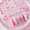 1 Sheets Pink Bow Nail Stickers for Nail Art Self