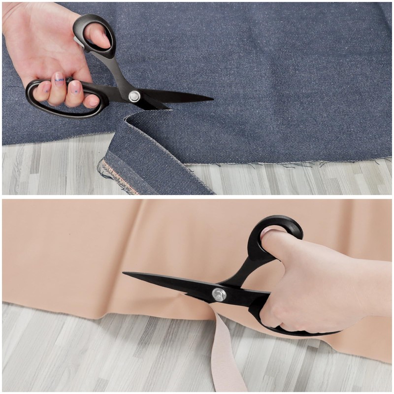 KUONIIY Left-Handed Sewing Scissors for Cutting Leather, Dressmaking Scissors with