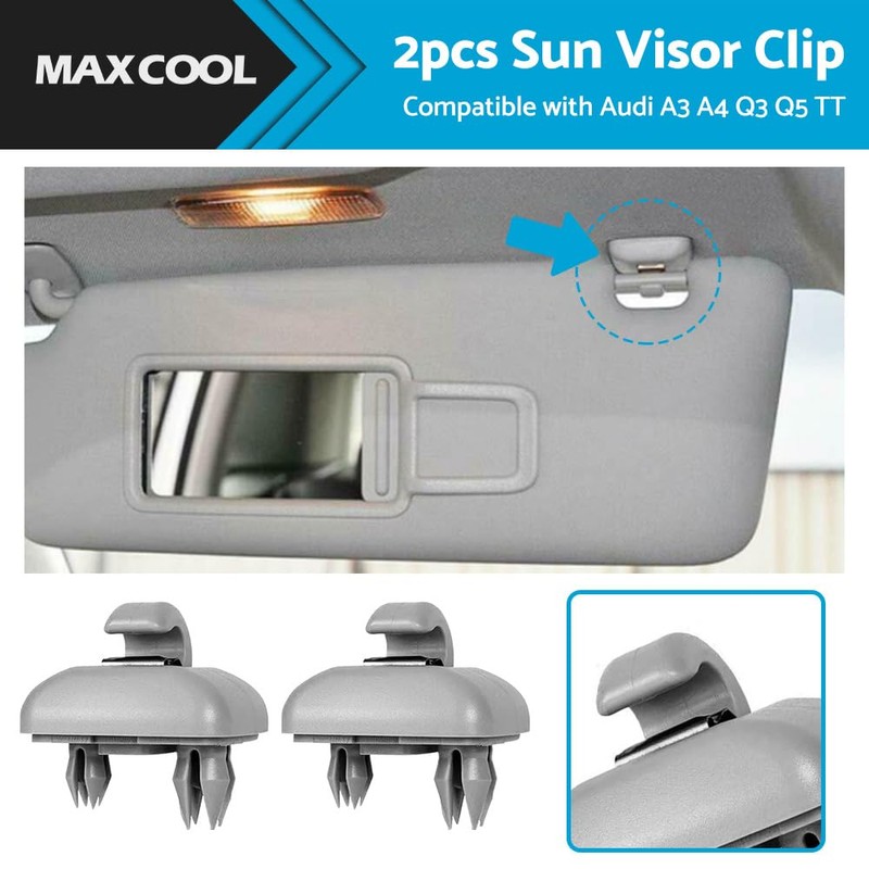 MAX COOL 2PCS Sun Visor Clips Holder Hook Bracket Mounting