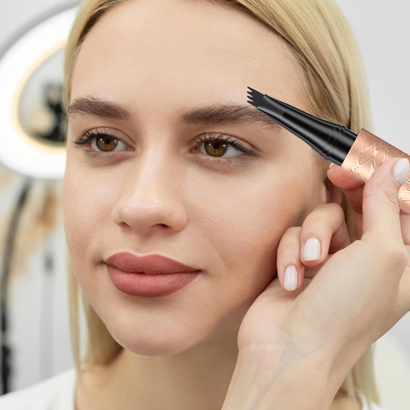 DHWEKU Eyebrow Pencil with Fork Tip, Smudge-proof Waterproof Liquid Eyebrow