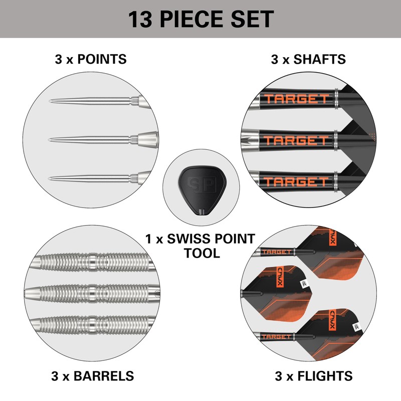 Target Darts Crux 02 25G 90% Tungsten Swiss Point Steel