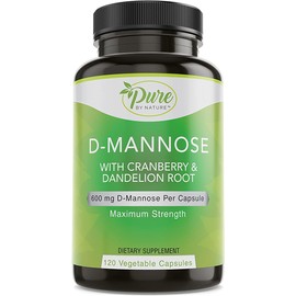 Pure By Nature D-Mannose with Cranberry and Dandelion Root, 120 Count