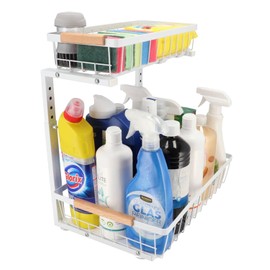 Kitchen Cabinet Organiser Size XL - White - Kitchen Organiser - Drawer Organiser Kitchen - Bathroom Base Cabinet - Organiser Drawer