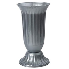 Outdoor Vase for Garden or Grave in Round Shape Very Durable Plastic with Removable Stand for Indoor and Outdoor Use 29 cm H