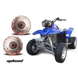 AMR Racing ATV Headlight Eye Graphics Decal Cover Compatible with Yamaha Warrior 350 All Years - Spliced