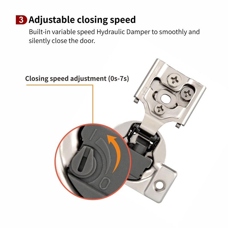 STIANC 50 Pack 1/2" Overlay 4D Soft Close Hinges for