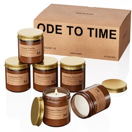 6 Pack Candles for Home Scented Aromatherapy Candle Gift Set for Women Soy Wax Long Lasting Amber Jar Candles Gift for Birthday Housewarming Mother's Valentine Day