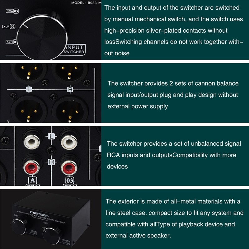 3 Input to 3 Output Fully Balanced XLR Signal Passive